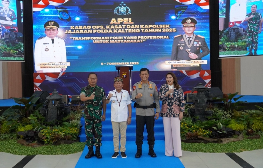 Gubernur Tekankan Kebersamaan dan Falsafah Huma Betang di Apel Kasatwil Polda Kalteng 2025