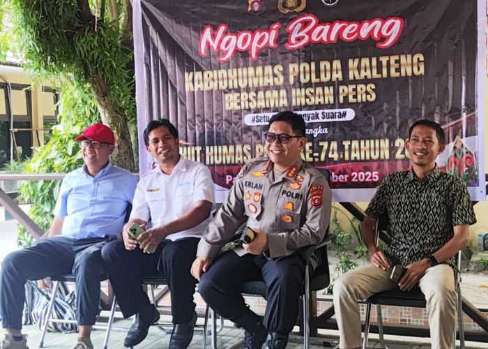Ngopi Bareng HUT ke-74 Humas Polri, Polda Kalteng Ajak Insan Pers Perkuat Sinergi