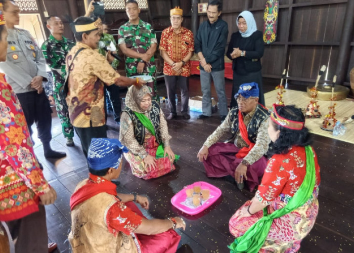 Bupati Kobar Hj Nurhidayah Dianugerahi Gelar Adat Patih Guci, Wabup Jadi Patih Agung Setiajaya