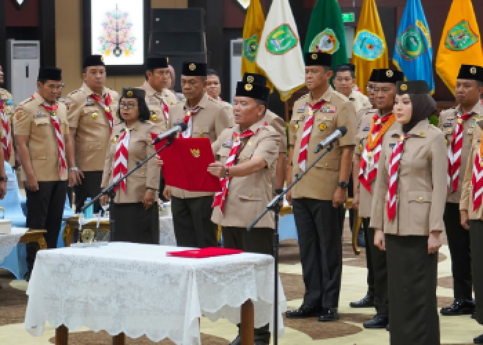 Gubernur Agustiar Sabran Resmi Dilantik Jadi Ketua Mabida Pramuka Kalteng 2025–2030